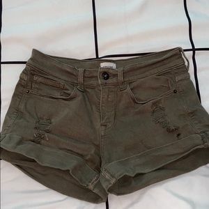 mid rise army green shorts from oz boutique